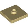 Tan Plate Special 2 x 2 with Groove and Center Stud (Jumper)