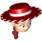 Minifig Head Special with Red Cowboy Hat, Iron Red Ponytail with Smile Print (Jessie)