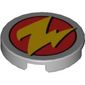 Tile Round 2 x 2 with Yellow 'Z' (Zurg Logo) Print