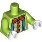 Torso 3 large Red Buttons and Red Polka Dot Bow Tie Print (Clown), Lime Arms, White Hands