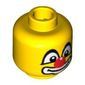 Minifig Head Clown, Big Eyes with White Pupils, Red Nose and Large White Mouth Print