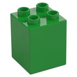 LEGO part  DUPLO BRICK 2X2X2 in Bright Green