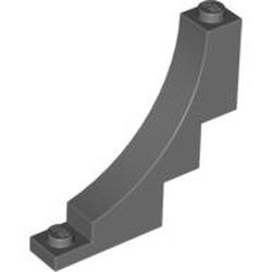 LEGO part BRICK WITH BOW 1X5X4 INV. in Dark Stone Grey / Dark Bluish Gray