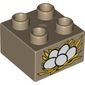 Duplo Brick 2 x 2 with 5 Eggs on Straw Print