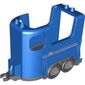 Duplo Horse Trailer with Dark Bluish Gray Base and Silver Stripes and Horse Head Print