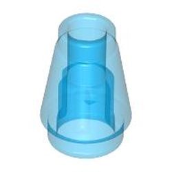 LEGO part 28701 NOSE CONE SMALL 1X1 in Transparent Blue/ Trans-Dark Blue