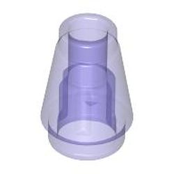 LEGO part 10028701 NOSE CONE SMALL 1X1 in Transparent Bright Bluish Violet/ Trans-Purple