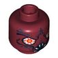 Minifig Head Squid Warrior, Bloodshot Eyes and White Fangs Print [Blocked Open Stud]