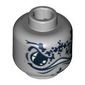 Minifig Head Manta Warrior, Large Black Eyes, Wide Mouth And Dark Blue Spots Print [Blocked Open Stud]