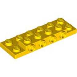 LEGO part  PLATE 2X6X2/3 W 4 HOR. KNOB in Bright Yellow/ Yellow