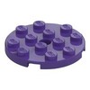 Dark Purple Plate Round 4 x 4 with Pin Hole