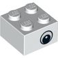 Brick 2 x 2 with Eye without White Print on Two Sides, Circle in Pupil, Offset