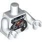 Torso Spacesuit with Space Logo and Tubes Print, White Arms and Hands