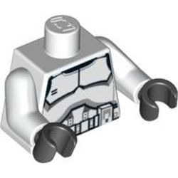 Torso Armor Clone Trooper Black Belt Print, White Arms, Black Hands