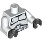 Torso Armor Clone Trooper Black Belt Print, White Arms, Black Hands