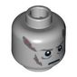 Minifig Head Darth Vader, Scars Gray Left & Right, Gray Eyebrows, White Pupils Print