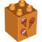 Duplo Brick 2 x 2 x 2 with 3 Ice Cream Cones Print