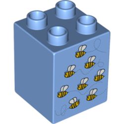 Duplo Brick 2 x 2 x 2 with 8 Bees Print