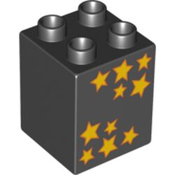 Duplo Brick 2 x 2 x 2 with Ten Stars Print