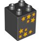 Duplo Brick 2 x 2 x 2 with Ten Stars Print