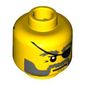 Minifig Head Diver, Eyepatch and Gray Beard Closed Mouth / Open Mouth Scared Print
