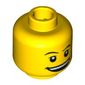 Minifig Head Diver, Dual Sided, Thin Eyebrows, Open Smile / Surprised Print [Blocked Open Stud]