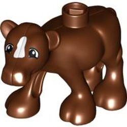 Duplo Animal Cow Baby (Calf) Front Leg Forward with White Blaze Print