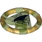 Ring with Centre Triangle with Gold Bands and Manta Ray Print [Atlantis Key]