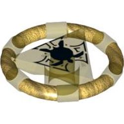 Ring with Centre Triangle with Gold Bands and Turtle Print [Atlantis Key]