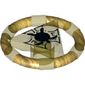 Ring with Centre Triangle with Gold Bands and Turtle Print [Atlantis Key]