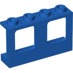 Window 1 x 4 x 2 Plane, Hollow Studs, Single Hole Top and Bottom for Glass