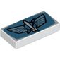 Tile 1 x 2 with Planet with Wings and Rocket Print
