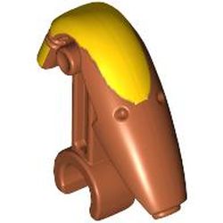 Minifig Head Special with Clip, Mechanical with Yellow Insignia Print (Battle Droid Commander)