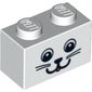 Brick 1 x 2 with Animal Face Print