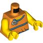 Torso Halter Top with Medium Blue Trim and Flowers / '2014 The LEGO Store New York, NY' Print, Yellow Arms and Hands