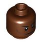 Minifig Head Mace Windu / Seso, Grim Face with Cheek Lines, Thin Eyebrows, White Pupils Print