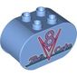 Duplo Brick 2 x 4 x 2 with Rounded Ends Flo's Cafe Logo Print