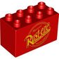 Duplo Brick 2 x 4 x 2 with 'Rust-eze' Logo Print