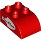Duplo Brick 2 x 3 with Curved Top and Pizza Planet Logo Print