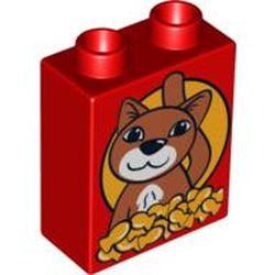 Duplo Brick 1 x 2 x 2 with Cat and Fish Biscuits Print