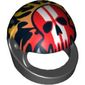 Helmet, Standard with Flames and Red Skull with White Stripes Print