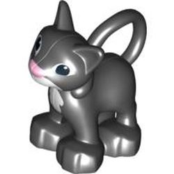 Duplo Animal Cat / Kitten Solid with White Chest and Mouth Print