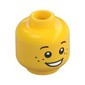 Minifig Head Lil' Nelson / Boy / Girl / Elf, Brown Eyebrows and Freckles, Open Smile Print