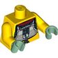 Torso Armor with White Chest Plate, and Control Panel with Wires Print (Trandoshan), Yellow Arms, Sand Green Hands