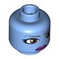Minifig Head Aayla Secura, Large Brown Eyes and Purple Lips Print