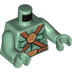 Torso Muscles, Scales, Belts and Medallion Print, Sand Green Arms and Hands