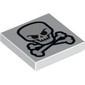 Tile 2 x 2 with Skull and Crossbones Print