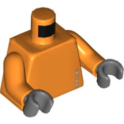Torso '245633' and Barcode Print, Orange Arms, Dark Bluish Gray Hands