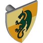 Shield Triangular with Dragon on Medium Nougat and Tan Quarters Print