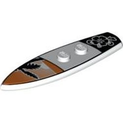 Sports Surfboard Standard with Palm Tree and Flower Print